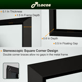 PILOCOS 55X36 Inch Black Metal Framed Bathroom Mirror for Wall, Matte Black Bathroom Vanity Mirror Farmhouse Large Rectangle Mirror, Anti-Rust, Tempered Glass, Hangs Horizontally or Vertically PILOCOS