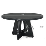 Tribesigns 47-Inch Round Conference Table for 4-6 People, Wooden Meeting Room Table with Thicken Tabletop and Wood Base (Black) Tribesigns