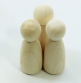 ALL in ONE Unfinished Wooden Peg Doll Body Doll People for DIY Craft Art (55mm Girl 10pcs) All In One