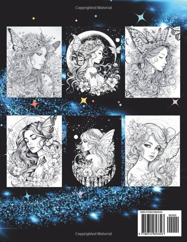 Magical Fairies Coloring Book for Adults: 50 Beautiful Illustrations of Charming Fairies in Enchanting Scenes for Relaxation and Stress Relief WoodArtSupply