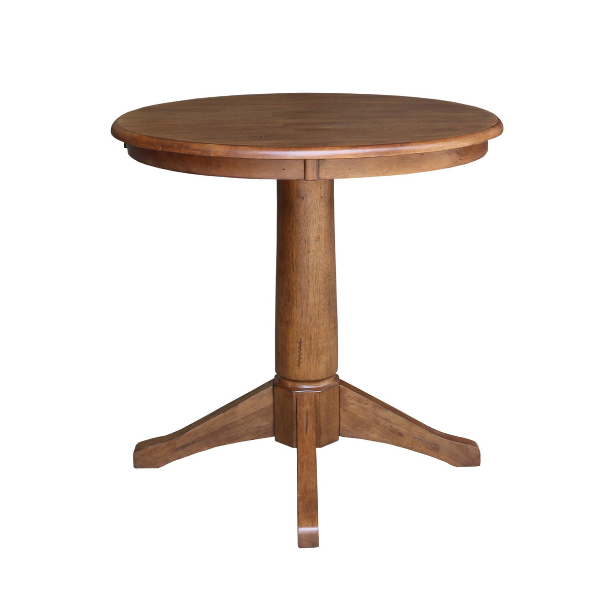 IC International Concepts 30" Round Top Pedestal Table-29.9" Height Dining Table, Distressed Oak IC International Concepts