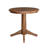 IC International Concepts 30" Round Top Pedestal Table-29.9" Height Dining Table, Distressed Oak IC International Concepts