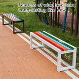 Garden Bench Entry Bench Indoor Bench Backless Front Porch Bench with Slatted Seat for Park, Patio, Front Porch Decorative Deck Furniture,Outdoor Benches Weatherproof,White,120cm GenSDH