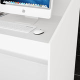 ROMSHINE Reception Desk with Counter, Modern Front Desk Reception Room Table, 47.2 inch Checkout Counter Table for Lobbies, Salons, Retail, White with Black Stripe Decor ROMSHINE