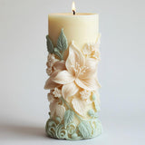 Japleed Elegant Lily Embossed Candle Molds for Candle Making, 3D Flower Silicone Molds for Candle Soap Wax Resin Clay, Blooming Lily Chocolate Cake Fondant Molds, DIY Floral Art Craft Wedding Decor japleed