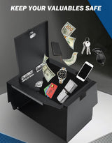 JOYTUTUS Center Console Safe Lock Box Compatible with 2021-2025 F150 Center Console Gun Safe Armrest Lockbox with 3 Digit Combo Code Lock F150 Accessories JOYTUTUS