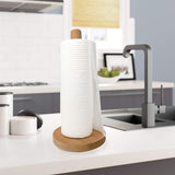 Yistao Wood Paper Towel Holder, Wooden Paper Towel Holder Countertop Standing Paper Towel Organizer Roll Dispenser for Kitchen Countertop & Dining Table Yistao