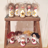 HEIHAK 30 PCS 3-1/2 Inch Unfinished Wood Peg Dolls, Unfinished Angel Girl Peg Dolls, Natural Wooden Figures for DIY Painting, Decoration, Craft Art Projects HEIHAK