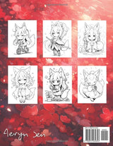 Anime Coloring Book: Kawaii Chibi Kitsune Majosta