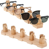 VOREN Beechwood Sunglasses Organizer Stand – Premium Eyeglass Storage Rack for 5 Pairs | Stable, No-Assembly Glasses Holder & Sunglass Display for Desk, Counter VOREN