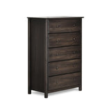 Grain Wood Furniture Shaker 5-Drawer Chest, Solid Wood with an Expresso Finish Grain Wood Furniture