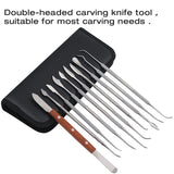Wax Carving Tools - 10PCS Stainless Steel Wax Carvers Set Sculpture Chisel Tools Double-Ended Pottery and Polymer Clay Tools and Carrying Case LVCHEN