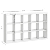 IRONCK 15 Cube Bookcase Storage Shelf Organizer with LED Lights, 5 Tier Bookshelves and Bookcases Display Shelves, Horizontally or Vertically Use, White IRONCK