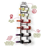 Sagler Towel Rack and Wine Rack - Bronze - Wall Mounted fits up 6 Level Wine Bottles and Many Towels - fits as Bathroom Towel Holder, or Hanger, or a Cap Rack Sagler