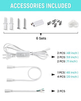 SUNLINKCO (6 Pack) 4FT T5 LED Integrated Fixture, 6500K,20W,2300LM(Super Bright White) Linkable LED Shop Light,Garage Ceiling and Cabinet Light,Strip Light,Corded Electric with ON/Off Switch SUNLINKCO
