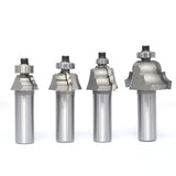 Akylin 4Pcs Classical Roman Ogee Bits Set,1/2" Shank,Radius 3/32", 1/8",5/32",3/16" Edge Forming Router Bits,Decorative Ogee Edging Cutter for Wood Surface Profiling,Routing,Molding Akylin