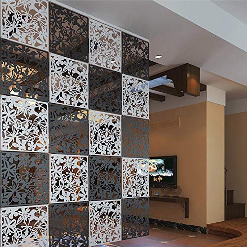 YIZUNNU Hanging Room Divider Made of PVC Panels Screen, Room Divider for Decorating Living Room, Dining Room, Sitting Room, Office, Restaurant Decoration(Black,12Pcs) YIZUNNU