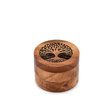 Samhita Handmade Acacia Wood Urn for Human Ashes, Tree of Life Wooden Box Urns for Ashes - Cremation Pet Urns for Dogs Ashes, Urn for Ashes (3.5" x Samhita