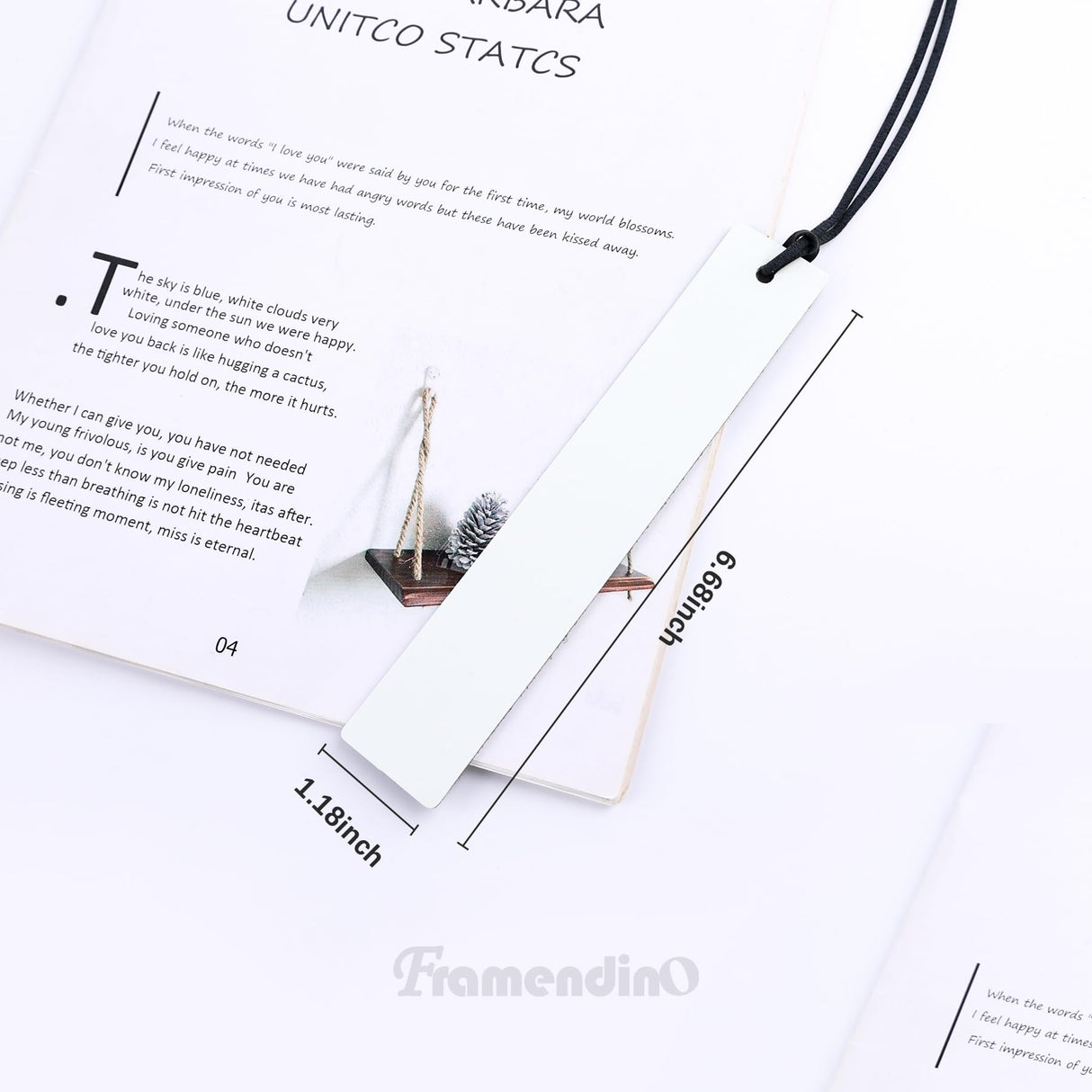 Framendino, 5 Pack Sublimation Leather Bookmarks Heat Transfer Leather Bookmarks Blank Bookmark for DIY Crafts Framendino