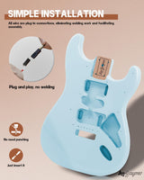 Leo Jaymz DIY ST Style Electric Guitar Kits,Spray-painted Mahogany Body,Laurel Wood Fingerboard and Maple Neck, including all Components (ST-Sonic Blue) Leo Jaymz