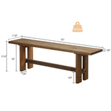 HOKYHOKY Reclaimed Solid Wood Bench, 55" Farmhouse Entryway Bench for Hallway, Kitchen, Dining, Bedroom, Narrow Indoor Bench with Rustic Charm HOKYHOKY