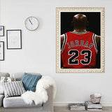 F-CANLAN Round Full Drill Diamond Painting Kit, 5D God of Basketball Paint with Diamonds Basketball Star Diamond Dots Arts Crafts Set for Adult Children Diamond Painting Room Decor (12X16 inches) F-CANLAN