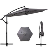Shintenchi Patio Offset Umbrella with Easy Tilt Adjustment,Crank and Cross Base, Outdoor Cantilever Hanging Umbrella, Sunshade Umbrella Canopy, Dark Gray Shintenchi