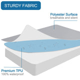 SPRINGSPIRIT King Mattress Protector, King Size Mattress Cover Protector Waterproof with Deep Pocket up to 14’’, King Size Bed, Noiseless & Skin-Friendly Fitted Sheet Only, White SPRINGSPIRIT