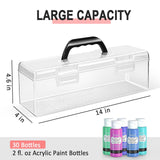 Vowcarol Acrylic Paint Storage Box, 30 Bottles Capacity Acrylic Paint Organizer for 2 fl. oz Bottles, Craft Organizer Vowcarol
