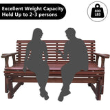 Beneouya 5FT Heavy Duty 800 LBS Outdoor Porch Glider Bench with Cupholders – Comfortable 2-Seater in Dark Brown Beneouya