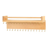 Zhithink Wall Mounted Necklace Hanger, Necklace Holder, Necklace Organizer, Hanging Jewelry Organizer with 30 Hooks, Wall Mounted Jewelry Organizer for Necklace Earrings and Rings(Wood) Zhithink