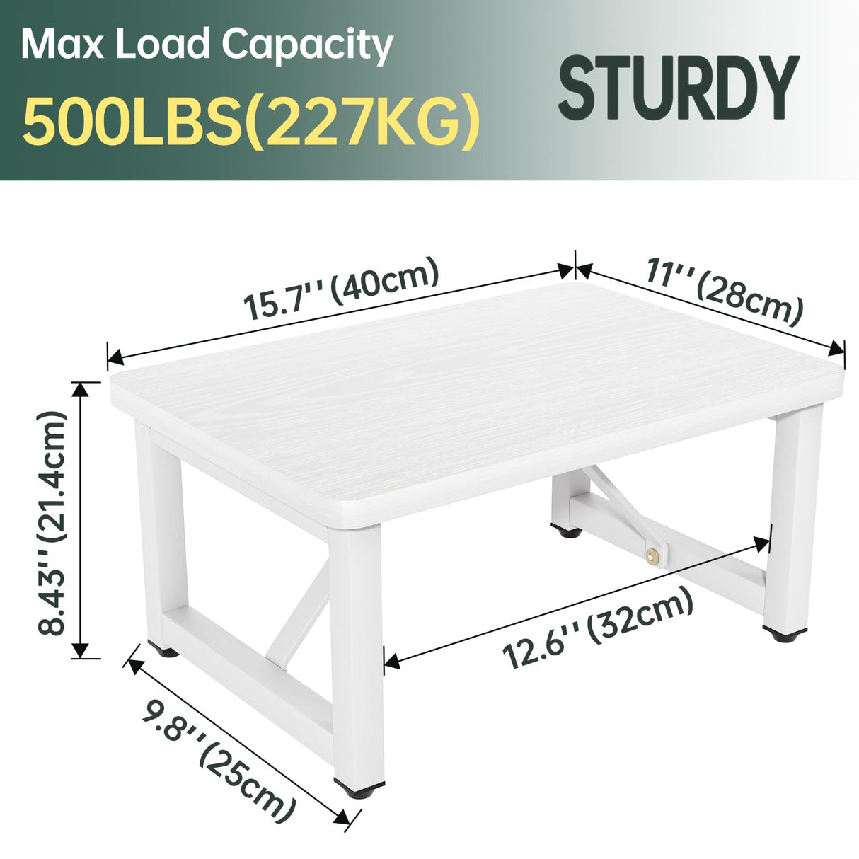 SZLHANJZ Step Stool, Small Step Stool for Adults, Wood and Metal Foot Stool, One Stepping Stool for Bedside Sofa Side, 400 LBS Load Heavy Duty Step, White SZLHANJZ