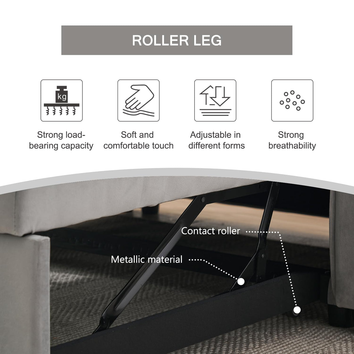 FENFSHE Futon Sofa Bed, Modern Velvet 3 in 1 Sleeper Sofa Couch Bed, Pullout Couch Bed with Adjustable Backrest, Storage Pockets and Toss Pillows for Living Room, Bedroom (Grey) FENFSHE