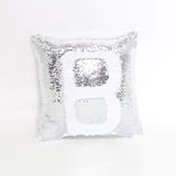 H-E 10pcs* Sublimation Blank Magic Pillow Case Throw Pillow Covers Decorative Square Mermaid Pillowcase Cushion Cover Printing Both Sides 40x40 cm (Silver) H-E