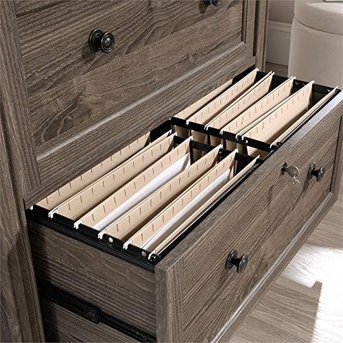 Pemberly Row Contemporary Engineered Wood Lateral File Cabinet in Emery Oak - WoodArtSupply