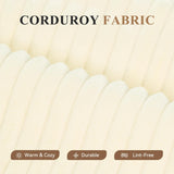 Modular Sectional Sofa with L-Shape Chaise,Cloud Sectional Modern Sleeper Couch with Deep Seat,Sponge Compression Sofas No Assembly Required (Beige-Corduroy Fabric) Luxanimarion