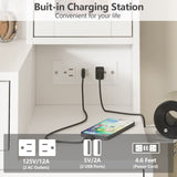 Fameill White Makeup Vanity Desk with Mirror and Lights,Vanity Table with Power Strip and Lighted Mirror,Large Makeup Table with 5 Drawers Lots Storage,3 Lighting Modes,39.4inch(L) Fameill