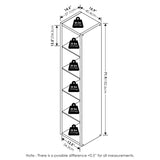 Furinno Cubicle Book Shelf, Vertical 5-Cube Bookshelf, Extra Thick Frame Horizontally & Vertically Reversible Bookcase with Open Back, 14.6" x 16" x 72", for Living Room, Bedroom, Home Office, White Furinno