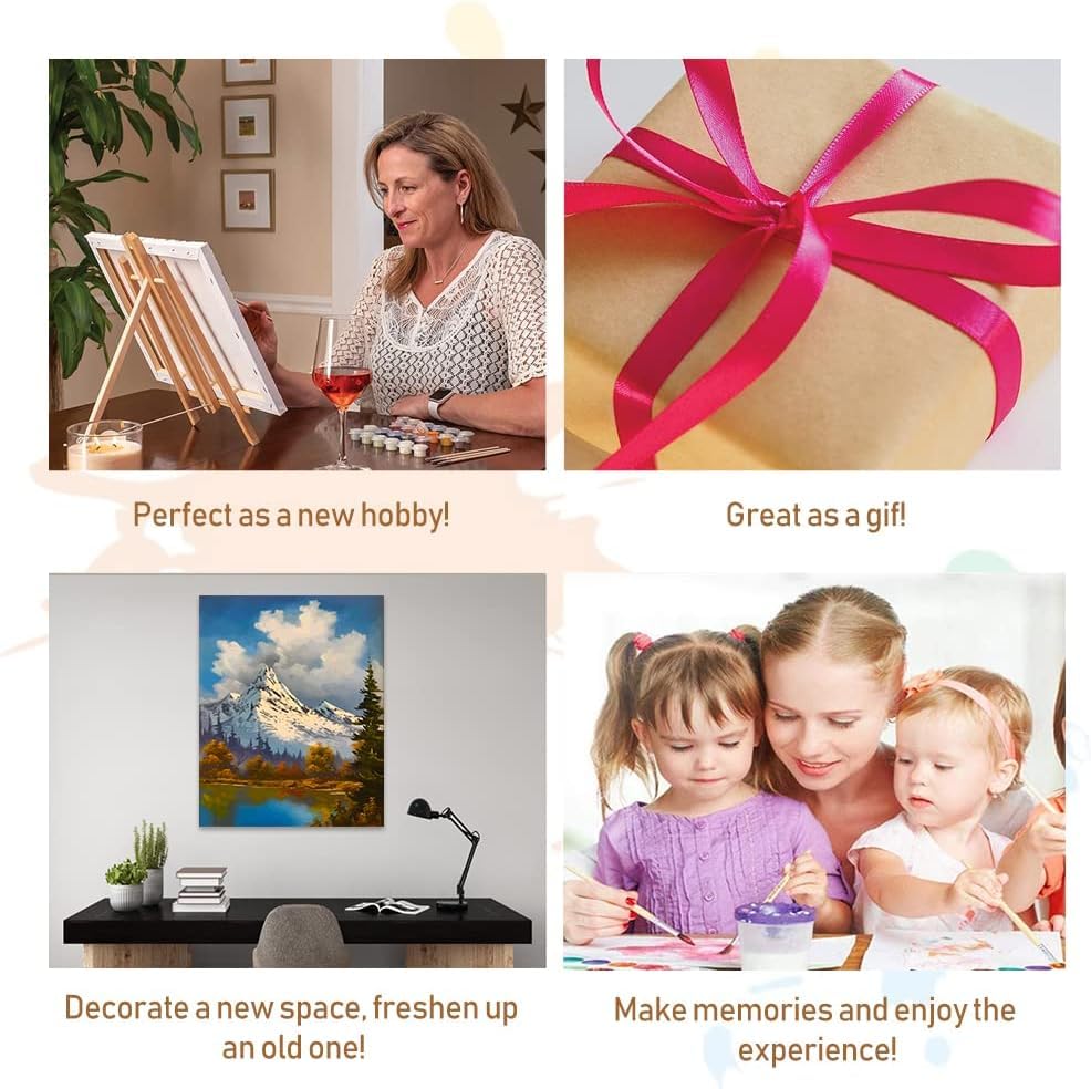 Amphol 6 Pack Paint by Numbers Kit for Adults, DIY City Landscape Paint by Numbers Kit for Beginner, Easy Painting by Number on Canvas with Brushes, Acrylic Paint, Great Gift Home Decor - 10”x14” Amphol