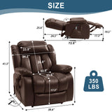 MEROUS Dual Motor Large Power Lift Recliner Chair for Elderly with Heat and Massage,Lay Flat Lift Chairs Recliners for Seniors Infinite Position,USB Ports&Remote, Genuine Leather (Brown) MEROUS