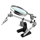 Helping Hands Magnifier Stand with Dual Alligator Clips Adjustable – FEITA 5X Magnifying Glass Perfect for Soldering, Crafting, Hobby, Micro Objects FEITA