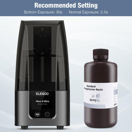 ELEGOO 3D Printer Resin, 405nm Fast UV Curing Standard Photopolymer Resin, High Precision, Non Toxic 3D Resin for Saturn 4/Saturn 3/Mars 5/Mars 4, LCD/MSLA/DLP 3D Printing, Grey 1000G Deeplee