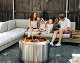 Solo Stove Yukon 2.0, 27 Inch Smokeless Fire Pit with Removable Ash Pan - Wood Burning Portable Stainless Steel Outdoor Fireplace, Stainless Steel, Ideal for 6 or More People, 38 lbs Solo Stove