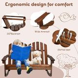 VcJta Natural Fir Wood Ergonomic Rocking Chair for Two - Stylish Outdoor Armchair Bench Generic