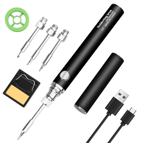 Cordless Soldering Iron Kit, USB Portable Soldering Iron, 3 Temperature Adjustment, 1100mAh Rechargeable Battery for Home Appliance Repair, DIY Dmyond