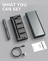 Mini Electric Screwdriver 48-in-1 Magnetic Bits, DOINOW Precision Electric Screwdriver LED Light, Electric Screwdriver kit for PC Building Phone Watch Laptop DOINOW