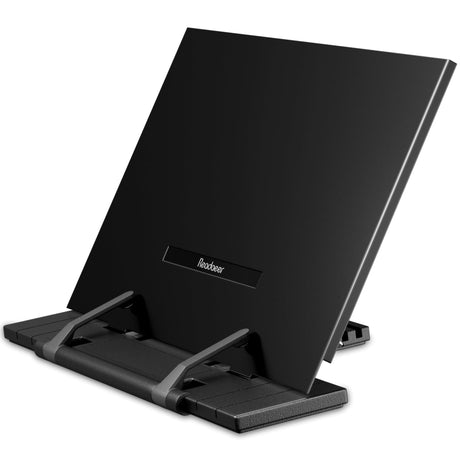 Readaeer Metal Book Stand for Desk Portable Document Holder for Cook Book, Music Book, iPad, Laptop, Reading Rest with 7 Adjustable Positions and Page Paper Clips READAEER