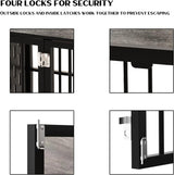 Snimoy Heavy Duty Dog Crate 42'', Furniture Style Large Dog Kennel, Wooden Dog Crate Table, Indoor Dog House Rustic Brown Snimoy