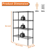 Sweetcrispy 4-Tier Storage Shelving Unit, Adjustable Metal Wire Racks Heavy Duty Standing Shelf Organizer for Kitchen, Closet, Pantry, Garage, Bathroom, Laundry (13.8" D x 35.4" W x 54" H) Sweetcrispy