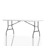 COSCO Fold-in-Half Banquet Table w/Handle, 6ft, White Cosco